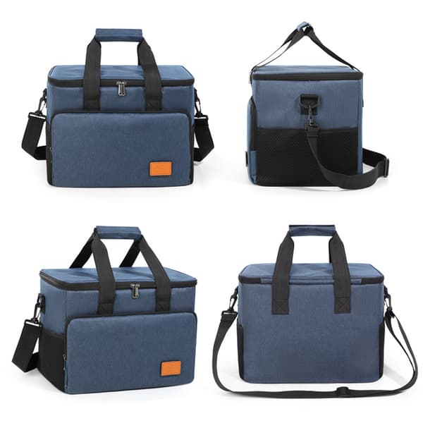 Stor køletaske - Bærbare bløde køletasker isoleret til rejser Navy Blue 34*25*26cm