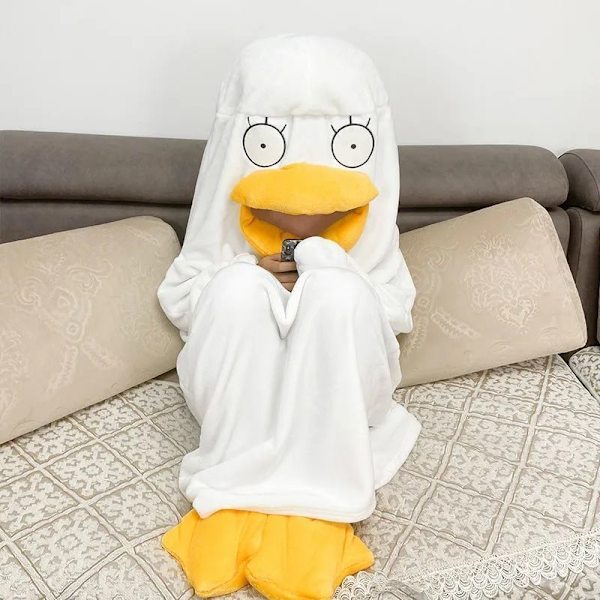 Unisex Gul Andefigur Pyjamas til Efterår og Vinter M