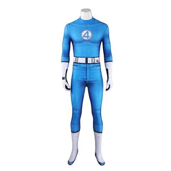 Fyra Fantasy Cosplay Kostym Vuxen Män Kvinnor Jumpsuit Bodysuit Superhjälte Kostym Blue and white 130
