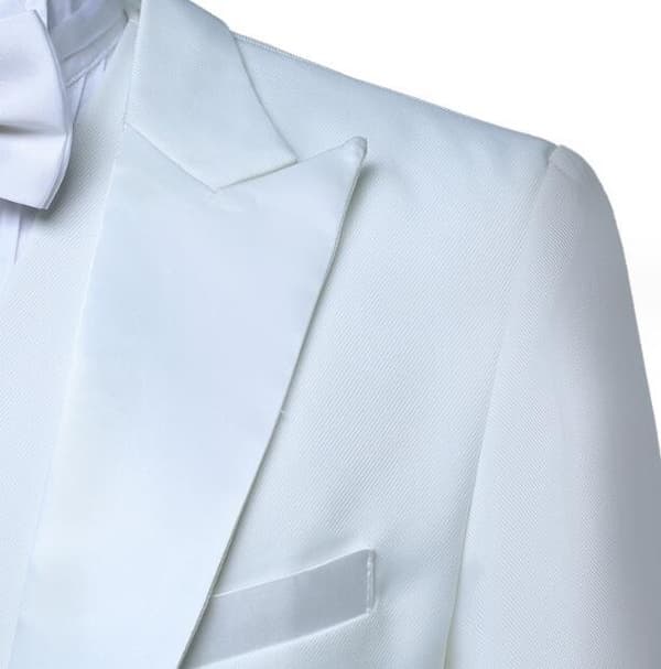 Herre Smal Passform Smoking 3-delt Sett White S