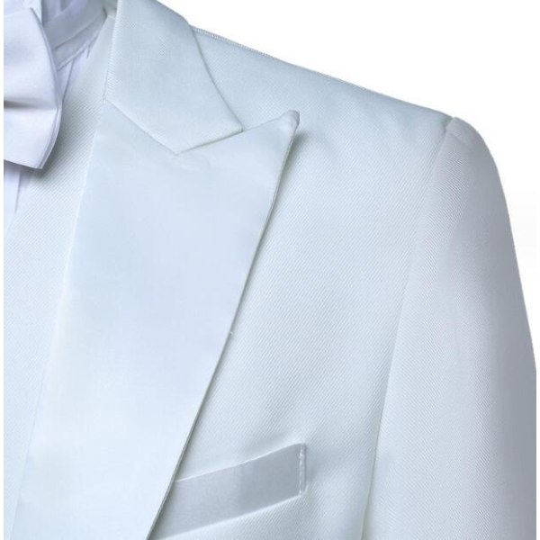 Miesten Slim Fit Tuxedo 3-osainen setti White XL