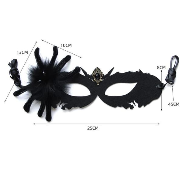 Halloween Sort Spinder Dødsmand Maske Black