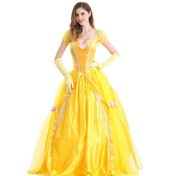 Cospaly Princess Belle Yellow Gown Kjol Yellow S