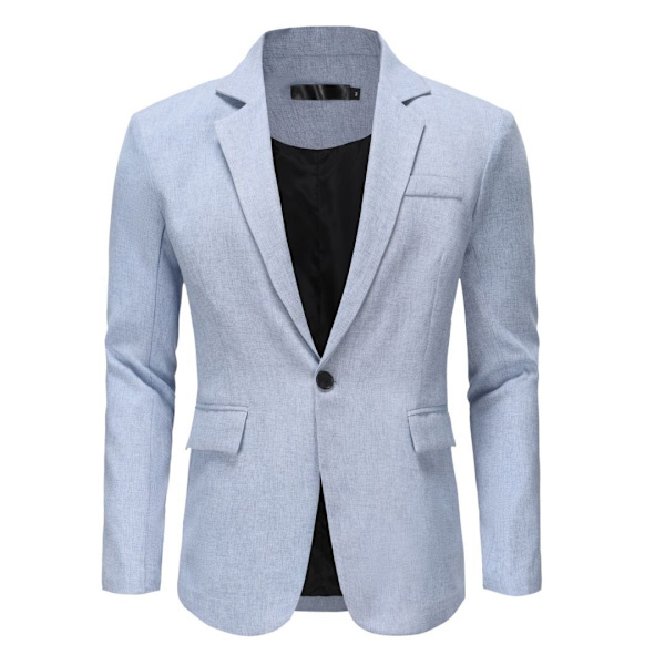 Slim Fit kavaj för män, lätt kostymjacka, 1 knapp blue M