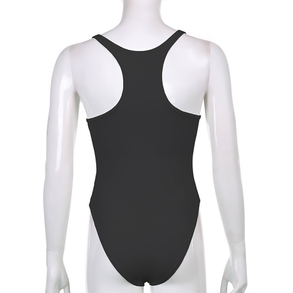 Bodysuit för kvinnor, Deep V-neck Shapewear Bodysuit Backless black M