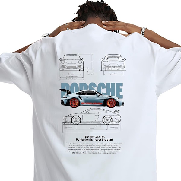 Porsche 911 T-shirt, Bilentusiast Tee, Afslappet T-shirt til Bilentusiaster Q5 S