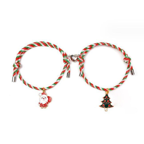 2 stk. Julekjærlighet Magnetiske Armbånd Santa And Tree