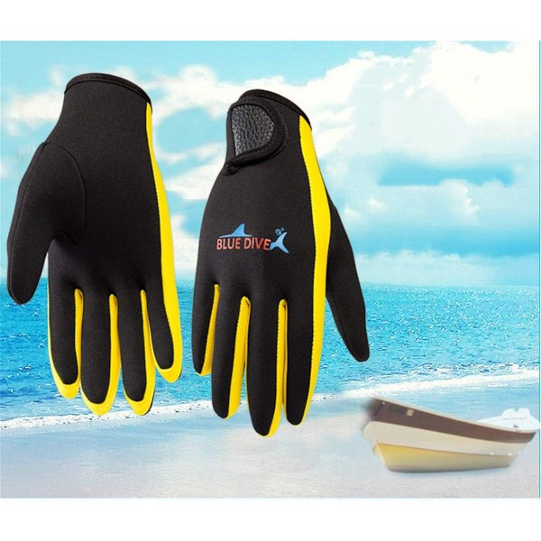 Five Finger Neopren Dykhandskar Våtdräktshandskar Yellow M