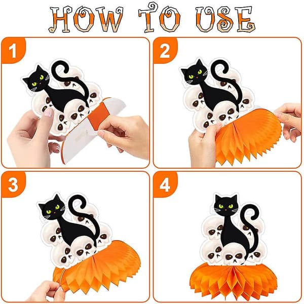 8-pack Halloween Honeycomb Centerpiece Set Style 4