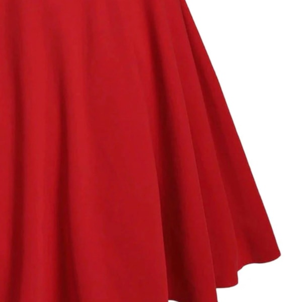 Kvinnors julkjol i enfärgad varm camisole Red XL