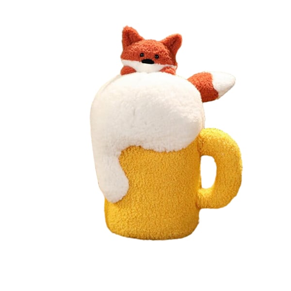 Ølkrus Plysdukke Krammepude Dark Pink Fox