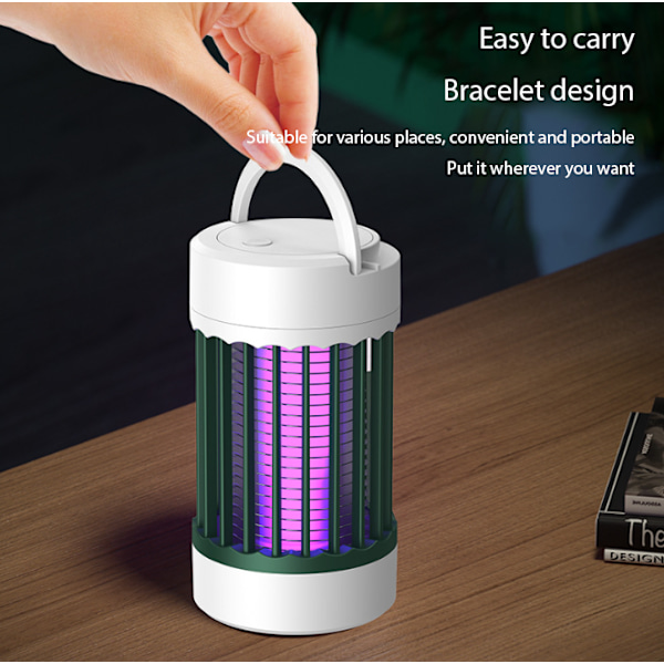3 IN 1 LED Hyttysten tappolamppu Sähköinen hyönteisten tappaja USB green