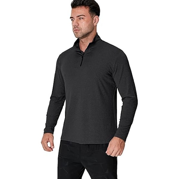 Herrar Långärmad Pullover Snabbtorkande Sweatshirt Topp Black 4XL
