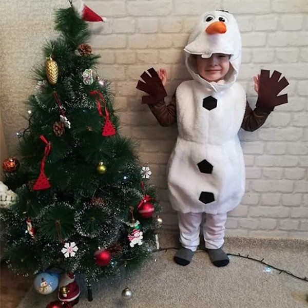Snögubbe Kostym Pojkar Halloween Cosplay Jumpsuit M