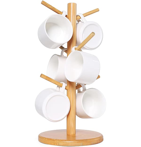 Kahvikupin pidikepuu 6 koukulla, pöytälevyyn 16*36CM