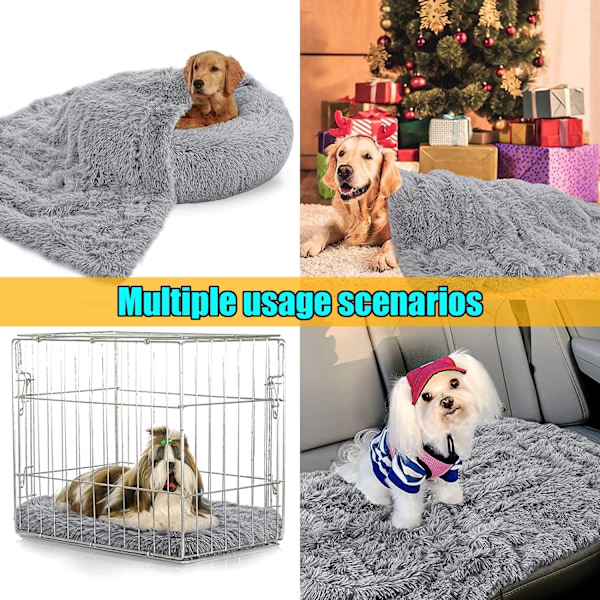 Hundedækken til Store Hunde, Super Blødt og Varmt Sherpa Fleece Plys Dækken Grey M