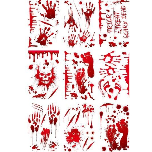 9 stk. Halloween Bilstickere Røde Blod Stickers 9PCS