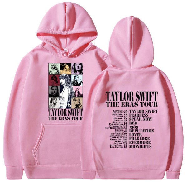 Tylor Hoodie Casual Sweatshirts til Mænd og Kvinder, Singer Graphic Hoodies Trøje Pink M