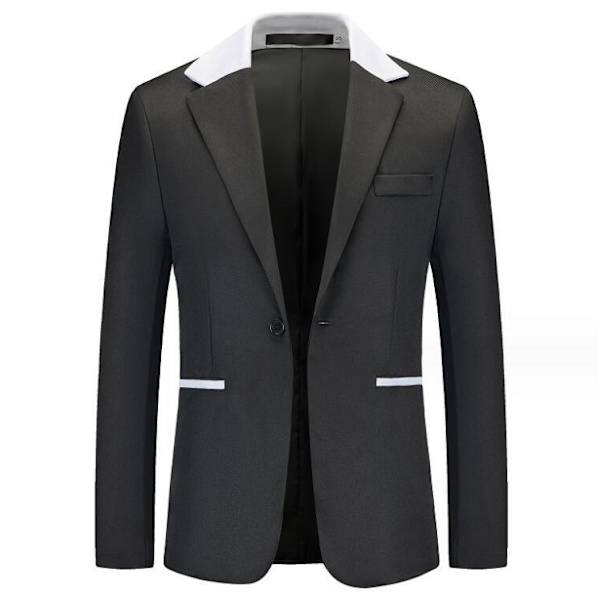 Herre Enkeltknappet Casual Suitjakke Black 2XL
