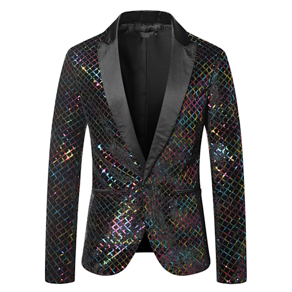Sequin Blazer Mænd - Smokingjakke Sequin Suit Mænd Sportsfrakker Colorful M