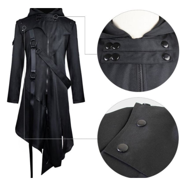 Herre Goth Vintage Jakke Halloween Frakk M