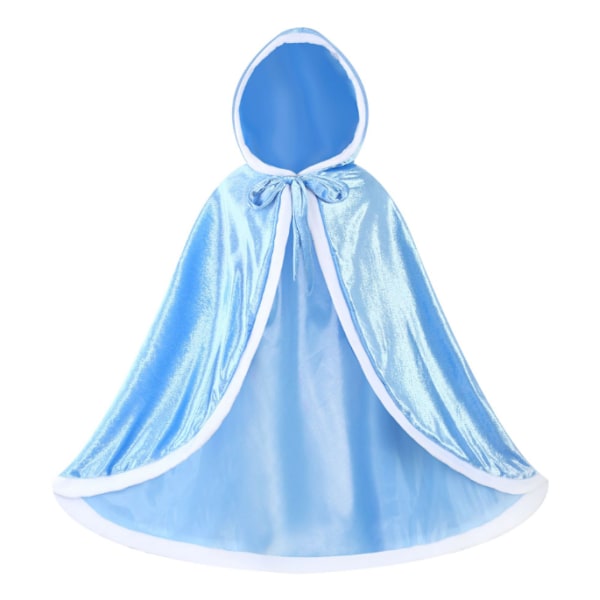 Girls Dress Up Hodded Cape Kostym för Princess Cloaks blue 120