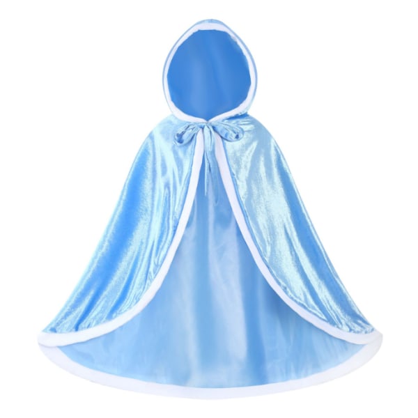 Girls Dress Up Hodded Cape Kostym för Princess Cloaks blue 150