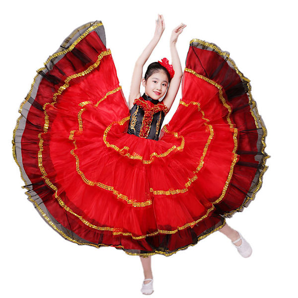Lasten Espanjalainen Flamenco-mekko Tytölle Härkätaisteluun 130