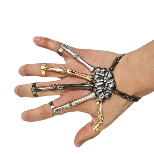 Halloween Skeleton Linking Finger Armband för kvinnor Color Mixing