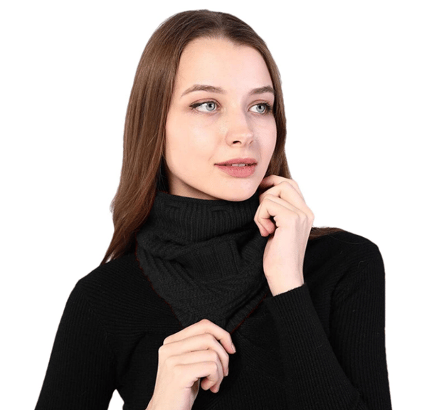 USB uppvärmd halsduk stickad mössa black