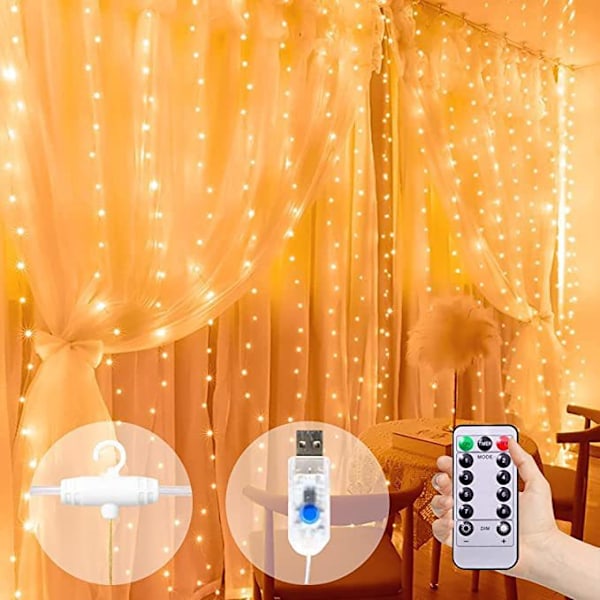 USB-drivna Hängande Fönster-Fairy Lights Warm