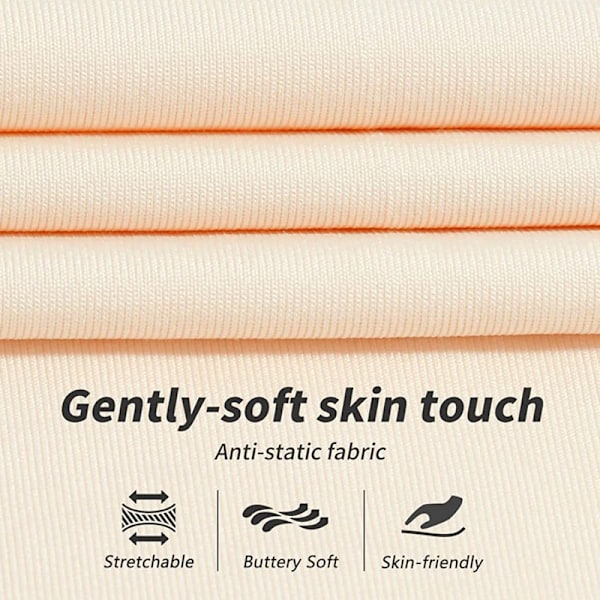 Halv Slips för Kvinnor Underskjort Klänning Spets Kant Knälång Kort Kjol Beige XL