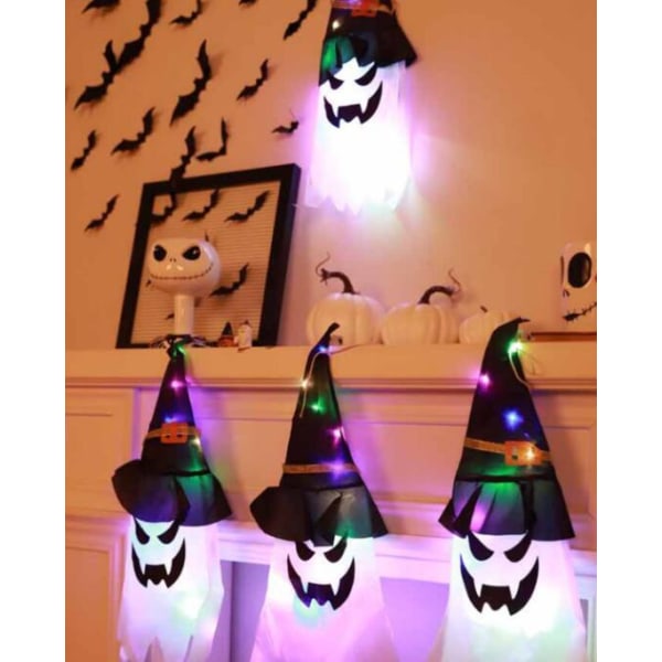 Ripustusvalot Noitakypärä LED Halloween-valoköynnös Heptacolor 6PCS