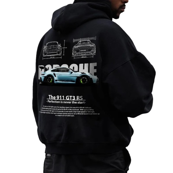 Mænds Setcar Porsche911 Print Hoodie Mænds og Kvinders Mode Hættetrøje Color1 3XL