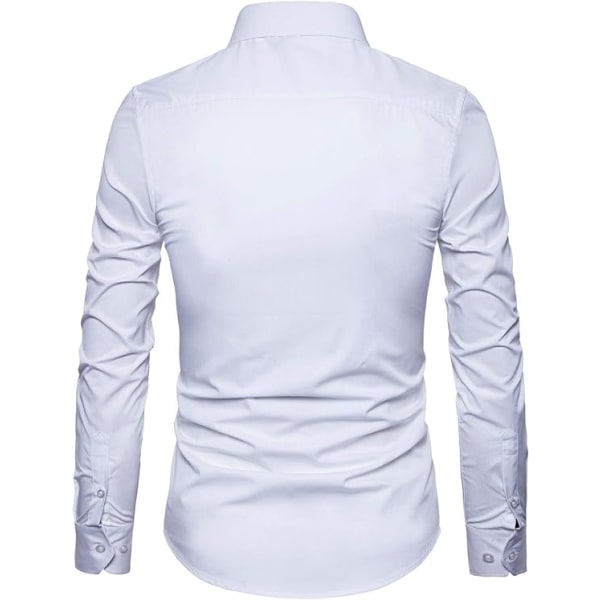 Slim Cotton långärmad skjorta för män White L