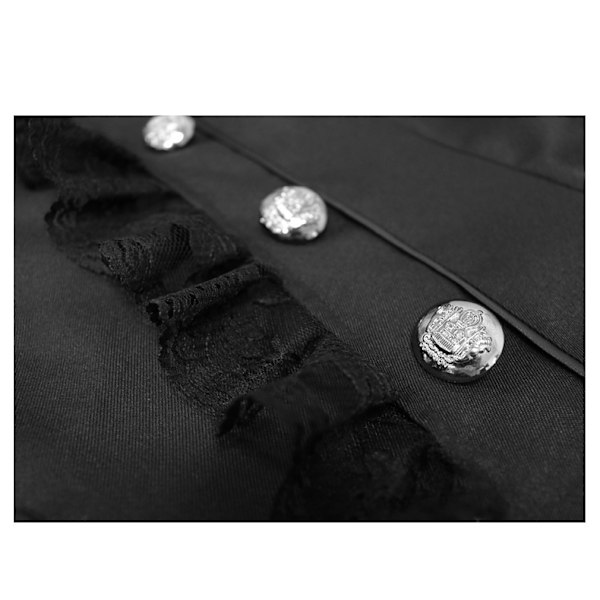 Naisten goottilainen steampunk viktoriaaninen renessanssi keskiaikainen takki black 3XL