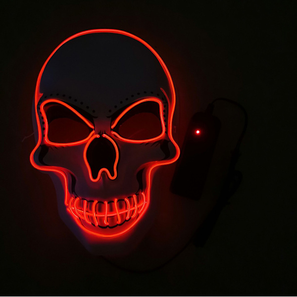 Halloween Skrämmande Mask Light Up Mask för fest red