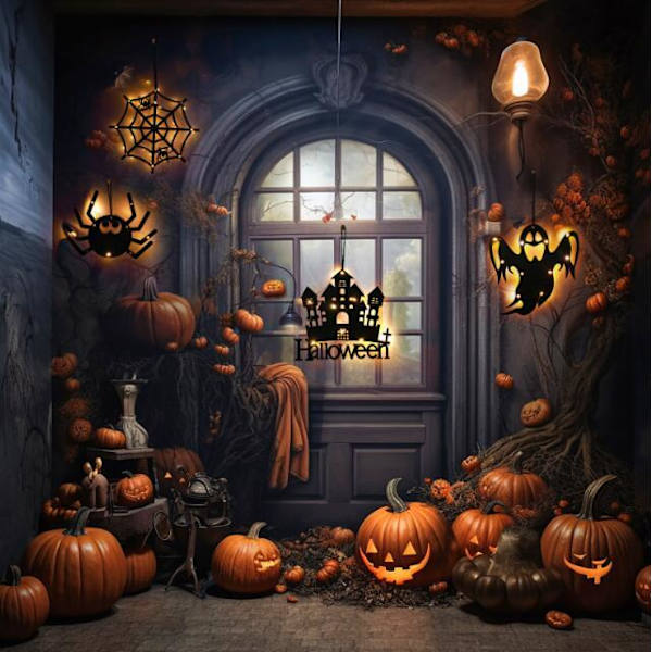8 kpl Halloween LED-valaistuskoristevalot 8PCS