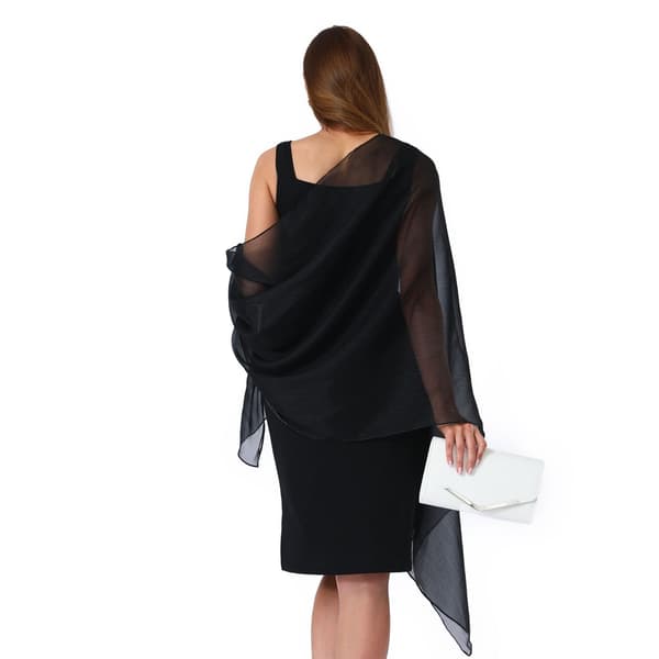 Bløde Chiffon-Sjal, -Slør og -Wrap til Aftenskjoler black