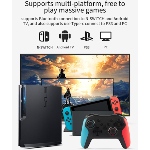Trådlös spelkontroll för Windows 7 8 10 PC/iPhone/Android/Switch Green