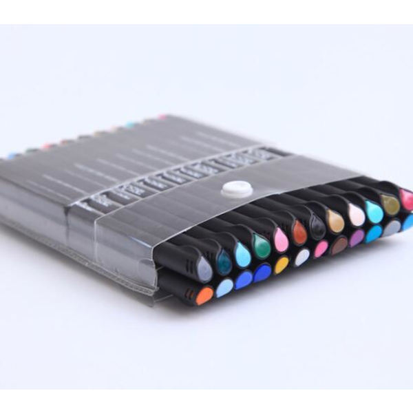 Fint Linje Farverigt Vandbaseret Outliner Maleri Sæt 24-Color Dual Single Row