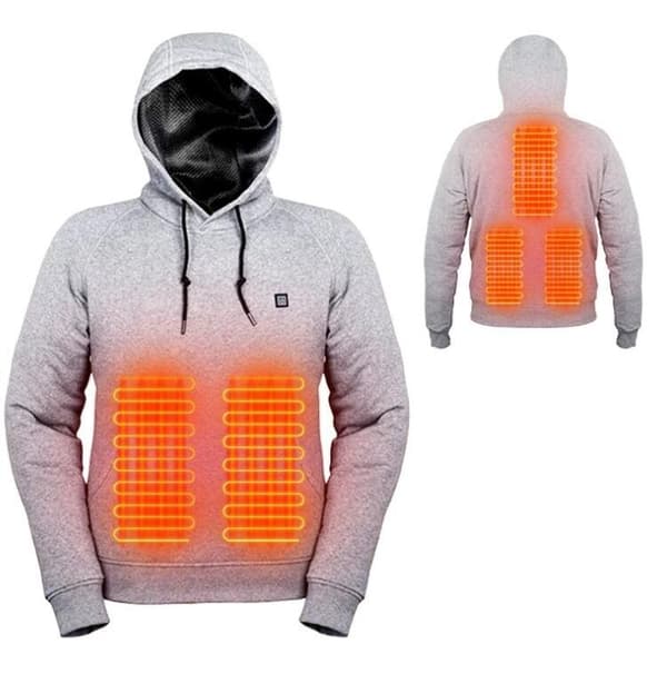 Hettegenser for menn, avslappet, med USB-oppvarming Grey 2XL
