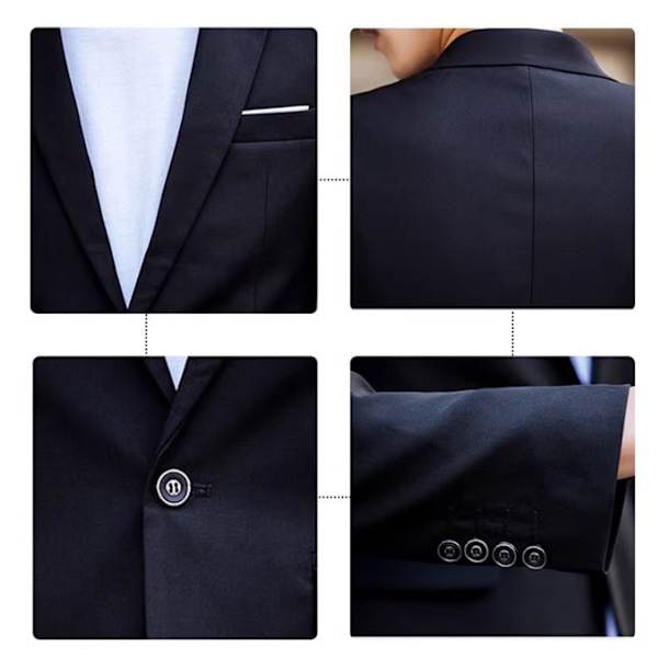 Herrkostym med en knapp och mittveck, 2 delar Black M