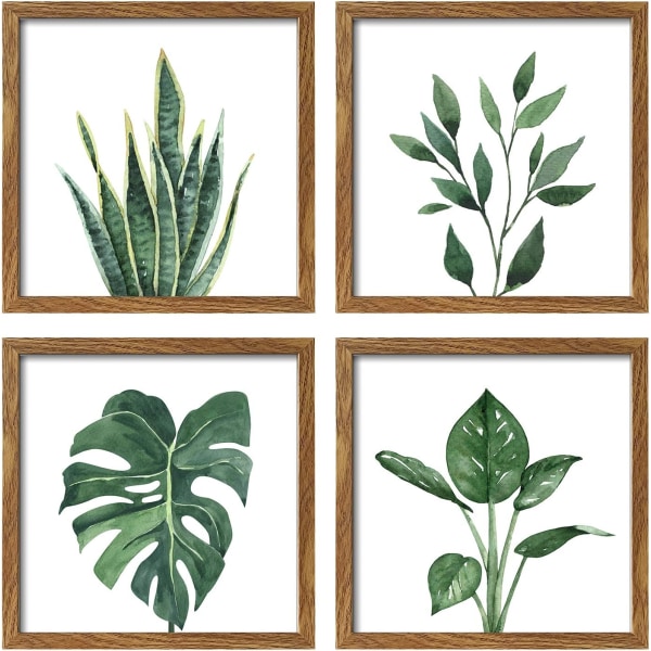 4 paneler Botanisk inramad bildram Collage Set