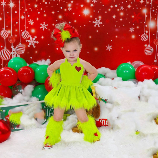 Flicka jul outfit Toddler Santa kostym 130cm