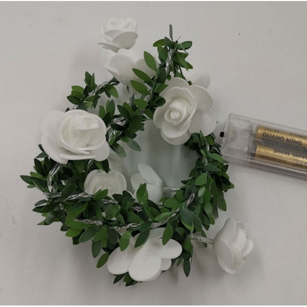 Christmas Rose Flower Vine LED String Lights 6m 40 light