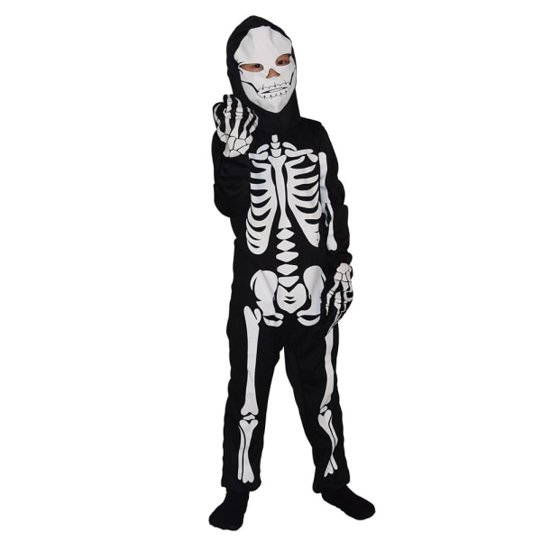 Børne Skelet Flagermus Kostume Halloween Rollespil Jumpsuit 150cm