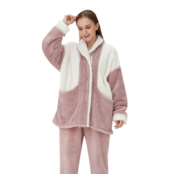 Dampyjamas Flanell Sovkläder Mjuk set pink L