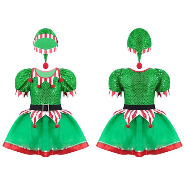 Morph Elf-dräkt för flickor, Jultomtedräkt för flickor 130cm
