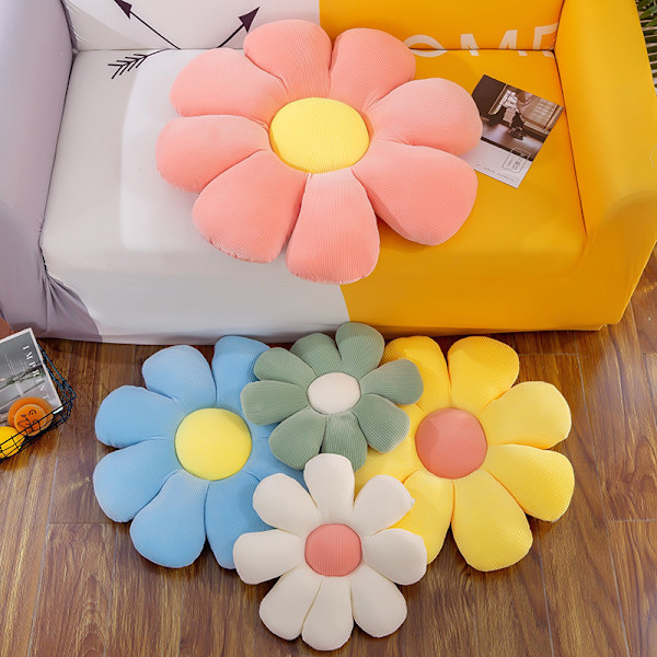 Liten Daisy Petal Pattern Golvkudde White 55*55cm